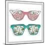 Vintage Sunglasses with Cute Floral Print for Him and Her.-cherry blossom girl-Mounted Art Print