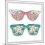 Vintage Sunglasses with Cute Floral Print for Him and Her.-cherry blossom girl-Mounted Art Print