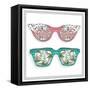 Vintage Sunglasses with Cute Floral Print for Him and Her.-cherry blossom girl-Framed Stretched Canvas