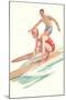 Vintage Surfing Illustration-null-Mounted Art Print