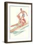 Vintage Surfing Illustration-null-Framed Art Print