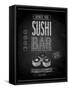 Vintage Sushi Bar Poster - Chalkboard-avean-Framed Stretched Canvas