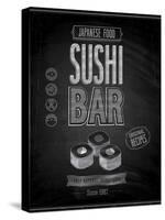 Vintage Sushi Bar Poster - Chalkboard-avean-Stretched Canvas