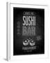 Vintage Sushi Bar Poster - Chalkboard-avean-Framed Art Print