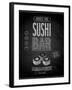 Vintage Sushi Bar Poster - Chalkboard-avean-Framed Art Print