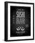 Vintage Sushi Bar Poster - Chalkboard-avean-Framed Art Print