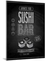 Vintage Sushi Bar Poster - Chalkboard-avean-Mounted Art Print