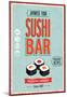 Vintage Sushi Bar Poster-null-Mounted Poster