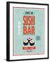 Vintage Sushi Bar Poster-avean-Framed Art Print