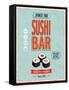 Vintage Sushi Bar Poster-avean-Framed Stretched Canvas