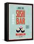Vintage Sushi Bar Poster-avean-Framed Stretched Canvas