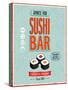Vintage Sushi Bar Poster-avean-Stretched Canvas