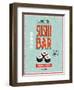 Vintage Sushi Bar Poster-avean-Framed Art Print