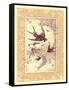 Vintage Swallows-null-Framed Stretched Canvas