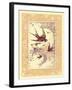 Vintage Swallows-null-Framed Art Print