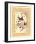 Vintage Swallows-null-Framed Art Print