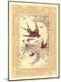 Vintage Swallows-null-Mounted Art Print
