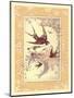 Vintage Swallows-null-Mounted Art Print