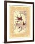 Vintage Swallows-null-Framed Art Print