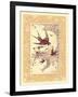 Vintage Swallows-null-Framed Art Print