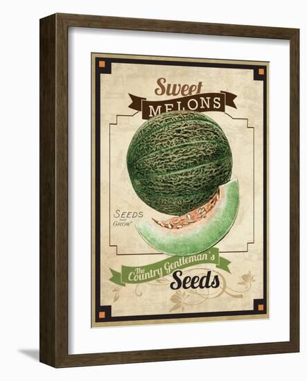 Vintage Sweet Melon Seed Packet-null-Framed Giclee Print