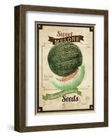 Vintage Sweet Melon Seed Packet-null-Framed Giclee Print