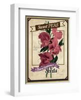 Vintage Sweet Peas Packet-null-Framed Giclee Print