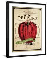 Vintage Sweet Pepper Seed Packet-null-Framed Giclee Print