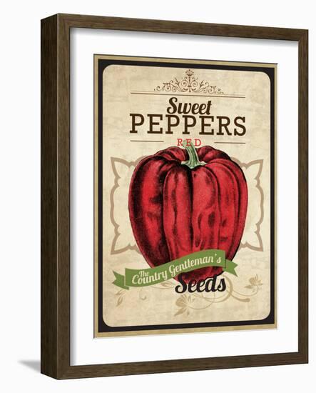 Vintage Sweet Pepper Seed Packet-null-Framed Giclee Print