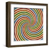 Vintage Swirling Rays Illustration-Kamira-Framed Art Print