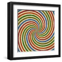 Vintage Swirling Rays Illustration-Kamira-Framed Art Print