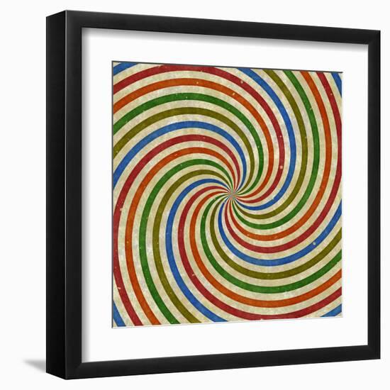 Vintage Swirling Rays Illustration-Kamira-Framed Art Print