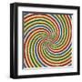 Vintage Swirling Rays Illustration-Kamira-Framed Art Print