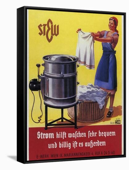Vintage Swiss Laundry Ad-null-Framed Stretched Canvas