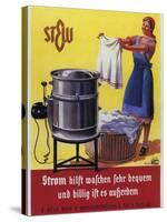 Vintage Swiss Laundry Ad-null-Stretched Canvas