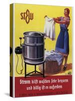 Vintage Swiss Laundry Ad-null-Stretched Canvas