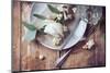Vintage Table Setting with Floral Decorations-manera-Mounted Photographic Print