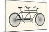 Vintage Tandem Bicycle-hauvi-Mounted Art Print