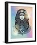 Vintage Tattoo Vector Pharaoh with Winged Ankh.-Katja Gerasimova-Framed Art Print