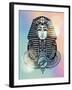 Vintage Tattoo Vector Pharaoh with Winged Ankh.-Katja Gerasimova-Framed Art Print