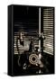 Vintage Telephone - Film Noir Scene With Retro Phone And Blinds-passigatti-Framed Stretched Canvas