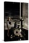 Vintage Telephone - Film Noir Scene With Retro Phone And Blinds-passigatti-Stretched Canvas