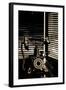 Vintage Telephone - Film Noir Scene With Retro Phone And Blinds-passigatti-Framed Art Print