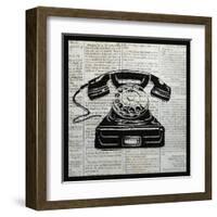 Vintage Telephone-Piper Ballantyne-Framed Art Print