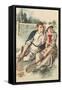 Vintage Tennis Couple-null-Framed Stretched Canvas