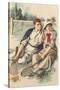 Vintage Tennis Couple-null-Stretched Canvas