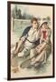 Vintage Tennis Couple-null-Framed Art Print