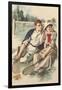 Vintage Tennis Couple-null-Framed Art Print