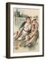 Vintage Tennis Couple-null-Framed Art Print