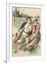 Vintage Tennis Couple-null-Framed Art Print